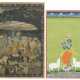 Zwei Miniaturmalereien mit verschiedenen Episoden aus dem Leben Krishnas, u.a. Krishna als Kuhhirte - Foto 1