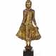 Stehender Buddha aus Holz mit Goldlack und kleinen eingelegten Spiegeln - фото 1