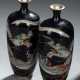 Paar Cloisonné-Vasen mit Drachen - Foto 1