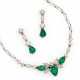 Emerald-Diamond-Set: Necklace and Ear Jewellery - photo 1
