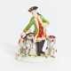 Small porcelain ensemble of hunter with dogs - фото 1