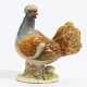Porcelain figurine of crested chicken with egg - photo 1
