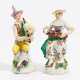 Porcelain figurines of Harlequin and Colombine - photo 1