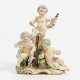 Porcelain group of putti with dog - photo 1