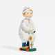 Porcelain figurine of boy riding a wooden horse - photo 1