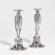 Pair of silver Empire candlesticks with Hermes décor - photo 1