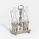 Vinegar and oil silver cruet stand with dog motifs - фото 1