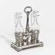 Silver oil and vinegar cruet stand with dolphin décor and lyre - фото 1