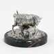 Silver and marble paperweight with sheep - Foto 1