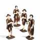 Four limewood and ivory beggar figurines - photo 1