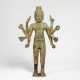 Very rare bronze figure of the standing and eight-armed Vishnu - Foto 1