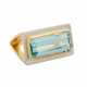 Ring mit Aquamarin ca. 11,5 ct im achteckigem Treppenschliff, - photo 1