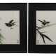 Paar Aquarelle ''Vogel'' China, Aquarell und Tusche auf Papier, je mit zwei Rotstempeln und Signatur, HxB (Passepartout): ca - photo 1