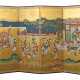 Großer Paravent (Byobu) Japan, Edo-Zeit (1603-1868), anonyme Malerei im Stil der Kano-Schule, Blattgold/Farbe/Tusche auf Papier, 6-tlg - фото 1