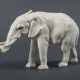 Porzellanfigur ''Elefant'' Karl Ens, Volkstedt, nach 1919, Porzellan, glasiert, mit dezenter Unterglasurmalerei versehen, naturalistische Ausformung eines afrikanischen Elefanten, bodenseitig unterglasurgrüne Mühlenmarke, HxB: ca - фото 1
