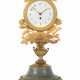 Tischuhr mit Romilly-Uhrwerk Frankreich/Schweiz, auf der Platine graviert ''Romilly A PARIS'' (= wohl Jean Romilly, 1714-1796), das Taschenuhrwerk aus dem 18 - Foto 1