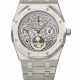 AUDEMARS PIGUET. A RARE AND HIGHLY ATTRACTIVE PLATINUM SKELETONIZED PERPETUAL CALENDAR AUTOMATIC WRISTWATCH WITH MOON PHASES, LEAP YEAR INDICATION AND BRACELET - photo 1