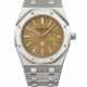 AUDEMARS PIGUET. A RARE AND ATTRACTIVE 18K WHITE GOLD AUTOMATIC WRISTWATCH WITH DATE, BRACELET, GUARANTEE AND BOX - фото 1