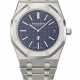 AUDEMARS PIGUET. A STAINLESS STEEL AUTOMATIC WRISTWATCH WITH DATE, WARRANTY AND BOX - фото 1