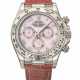 ROLEX. AN ATTRACTIVE 18K WHITE GOLD AUTOMATIC CHRONOGRAPH WRISTWATCH WITH PINK MOTHER-OF-PEARL DIAL - Foto 1