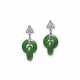 JADEITE AND DIAMOND EARRINGS - Foto 1