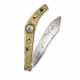 GERMAN, GILT BRASS FOLDING KNIFE FITTED WITH A MINIATURE SINGLE HAND VERGE WATCH MOVEMENT - фото 1