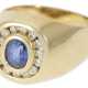 Ring: vintage Saphir/Brillant-Goldschmiedering, 14K Gold - фото 1