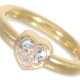 Ring: dekorativer Goldschmiedering mit Brillant im Herzschliff von ca. 0,72ct, 18K Gold - Foto 1