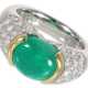 Ring: ungetragener, sehr schöner und moderner Smaragd/Diamant-Goldschmiedering, ca.5,3ct, Platin/18K Gold - photo 1