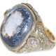 Ring: massiver, sehr dekorativer vintage Goldschmiedering mit einem unbehandelten Ceylon-Saphir von ca. 25ct sowie Altschliff-Diamanten - Foto 1