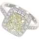 Ring: wertvoller handgefertigter Diamantring mit einem light Yellow Diamant, 2,59ct, Platin, ungetragen - photo 1
