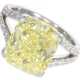 Ring: exquisiter und äußerst wertvoller Platinring mit gelbem Fancy Intense "Canary" Diamant von 7,77ct, GIA Fancy Intense Yellow/VVS - photo 1