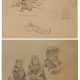 Group of two drawings: Character study on "Chioggia" and character study of a sitting girl - photo 1