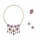 BULGARI MULTI-GEM 'SAPPHIRE FLOWER' NECKLACE, EARRING AND RING SUITE - фото 1