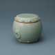 A FINE SMALL LONGQUAN CELADON DRUM-FORM JAR AND COVER - photo 1
