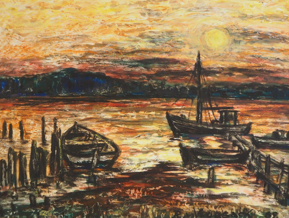 Vegesack, Rupprecht von Bootsidylle in der Schleimündung bei Maasholm.