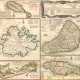 Blatt mit Karten englischer Kolonial-Inseln in der Karibik - Foto 1
