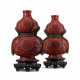 A RARE PAIR OF CARVED CINNABAR LACQUER ‘DA JI’ DOUBLE-GOURD FORM VASES - photo 1