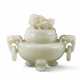 A WHITE JADE TRIPOD CENSER AND COVER - фото 1