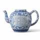 A BLUE AND WHITE INSCRIBED TEAPOT - photo 1