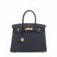 A BLEU NUIT TOGO LEATHER BIRKIN 30 WITH GOLD HARDWARE - фото 1