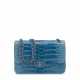 A MATTE BLUE ALLIGATOR JUMBO CLASSIC DOUBLE FLAP BAG WITH SILVER HARDWARE - photo 1