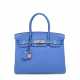 A BLEU PARADIS CLÉMENCE LEATHER BIRKIN 30 WITH PALLADIUM HADWARE - photo 1