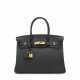 A CUSTOM VERT FORÊT & BLACK TOGO LEATHER BIRKIN 30 WITH GOLD HARDWARE - фото 1