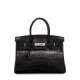 A MATTE BLACK NILOTICUS CROCODILE BIRKIN 30 WITH BRUSHED PALLADIUM HARDWARE - фото 1