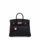 A BLACK TOGO LEATHER BIRKIN 25 WITH ROSE GOLD HARDWARE - фото 1