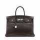 A MATTE ÉBÈNE POROSUS CROCODILE BIRKIN 35 WITH PALLADIUM HARDWARE - фото 1