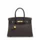 AN ÉBÈNE TOGO LEATHER BIRKIN 30 WITH GOLD HARDWARE - фото 1