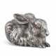 A GEM-SET SILVER BELL-PUSH IN THE FORM OF A RABBIT - фото 1