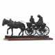 A BRONZE GROUP OF A MOTHER AND CHILD IN A HORSE-DRAWN CART - photo 1